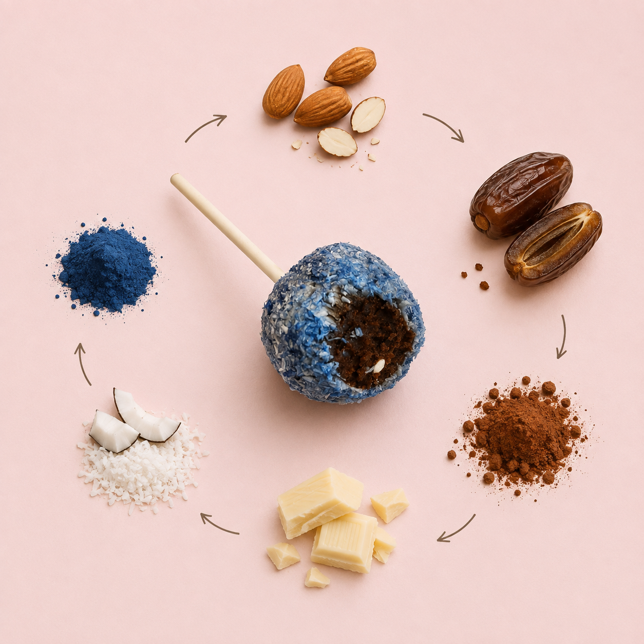 10 KS SweetPop RAW lízatká z datlí – čoko & modrá spirulina