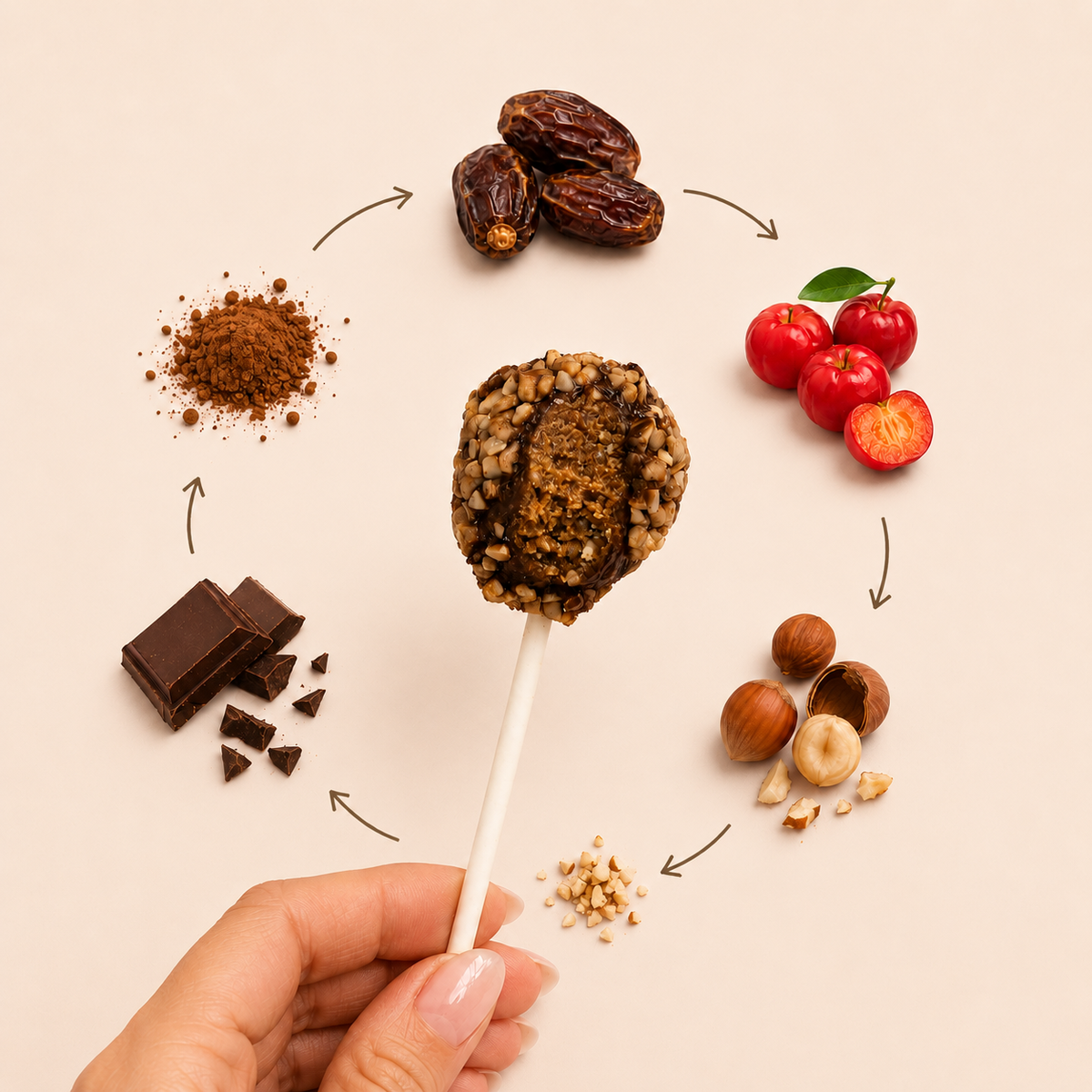 Sweet Pop čoko-oříšek raw lízátko 30 g