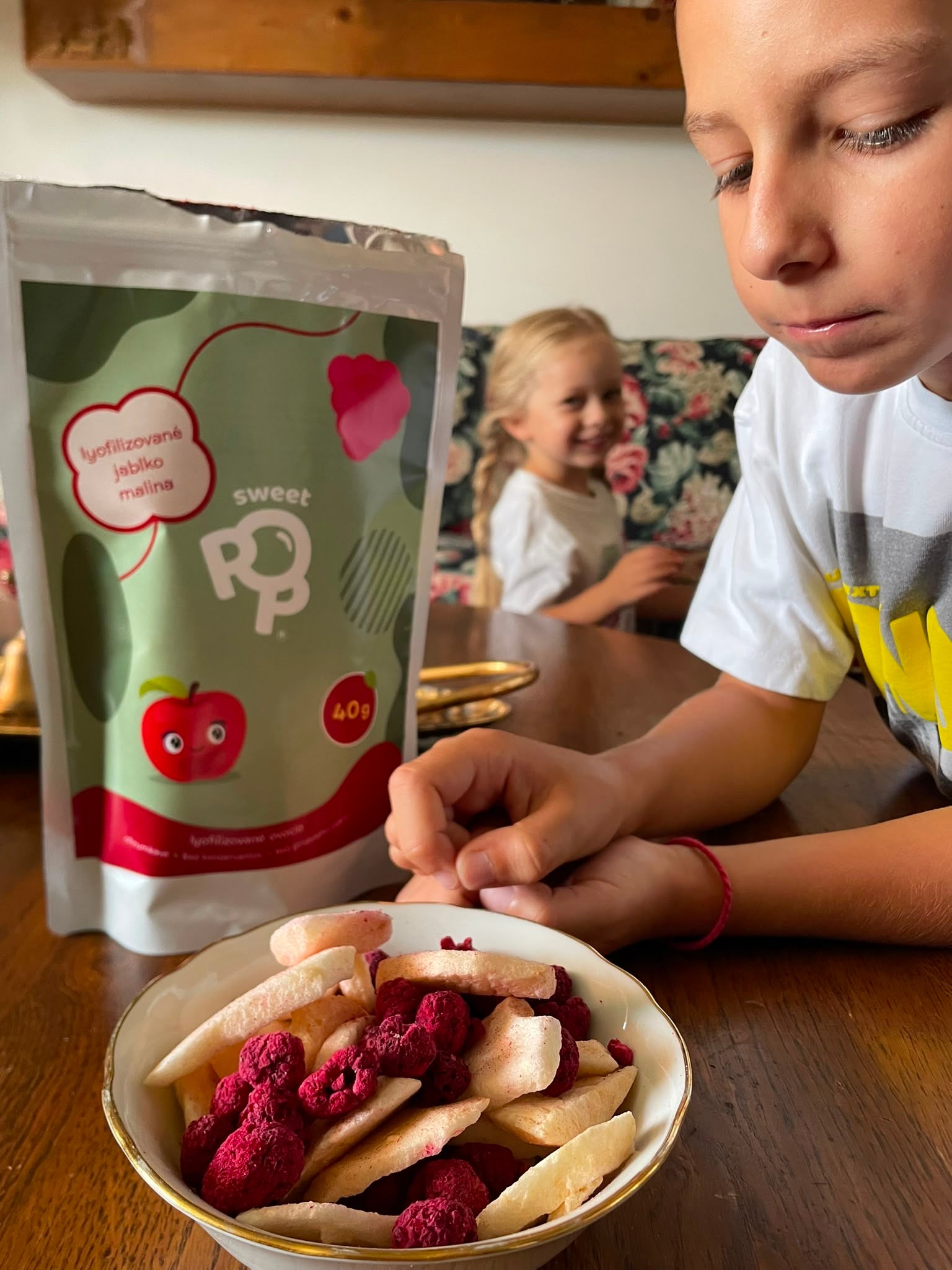 Lyofilizované maliny a jablká (40G)