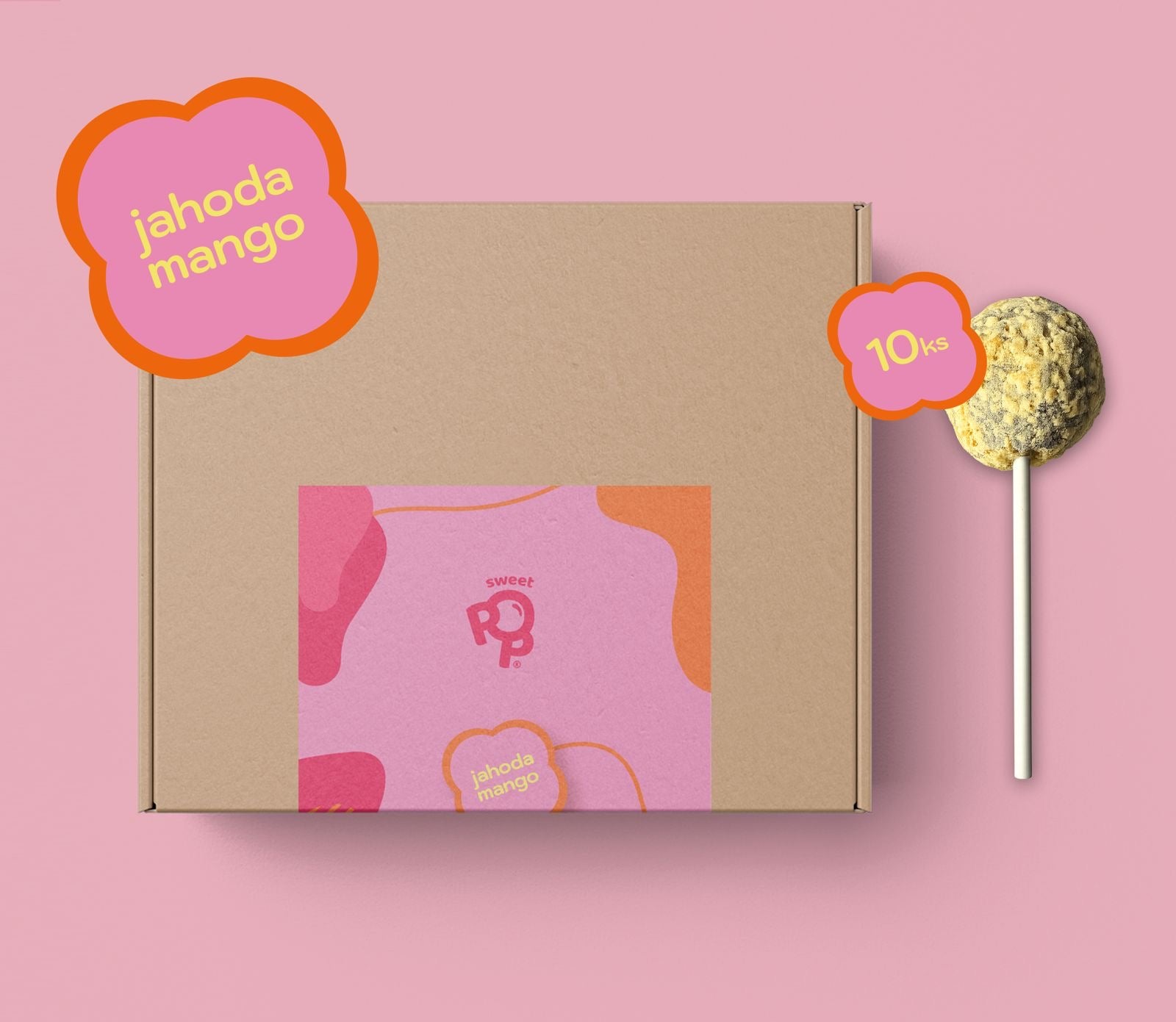 10 KS SweetPop RAW lízatká z datlí – Jahoda & mango