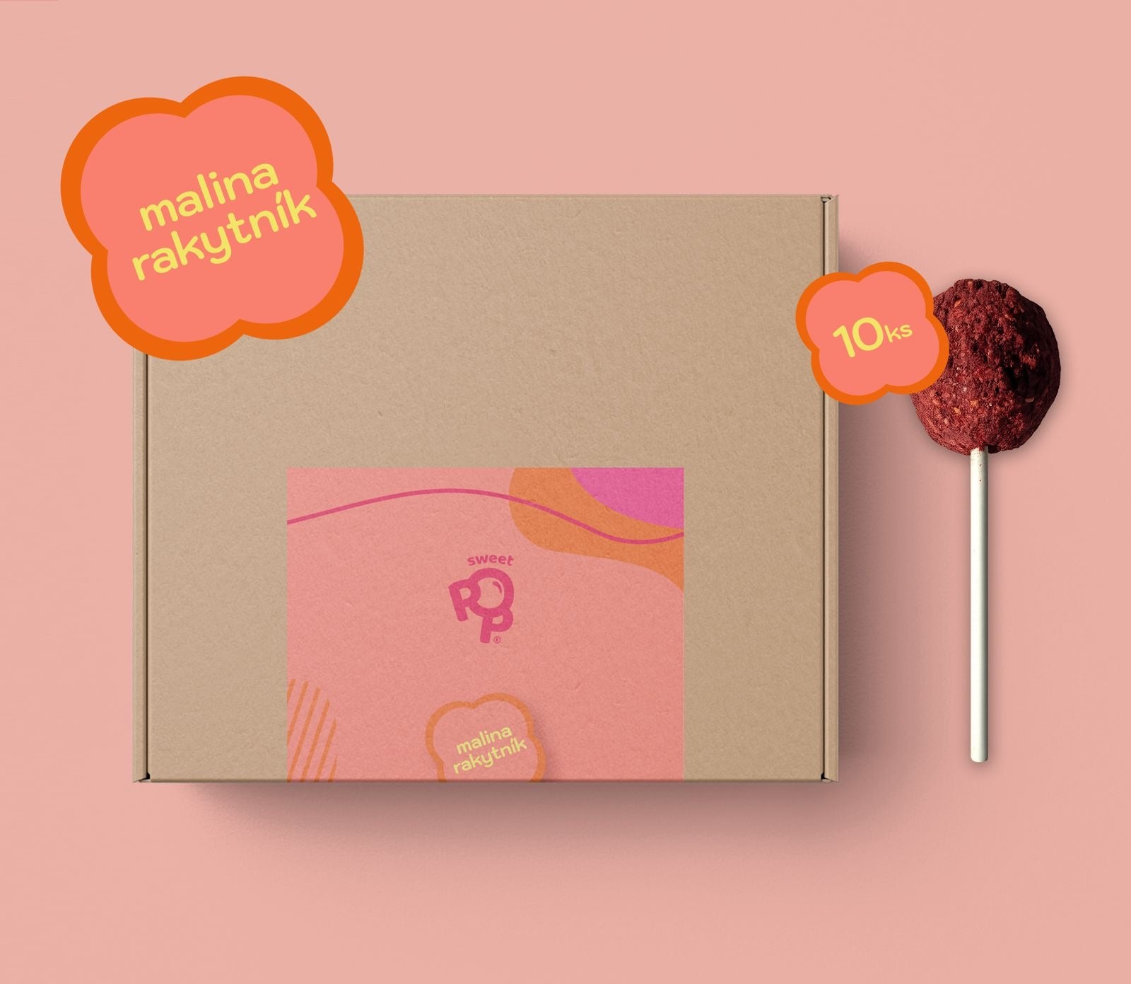 10 ks SweetPop RAW lízatká z datlí – Malina & Rakytník