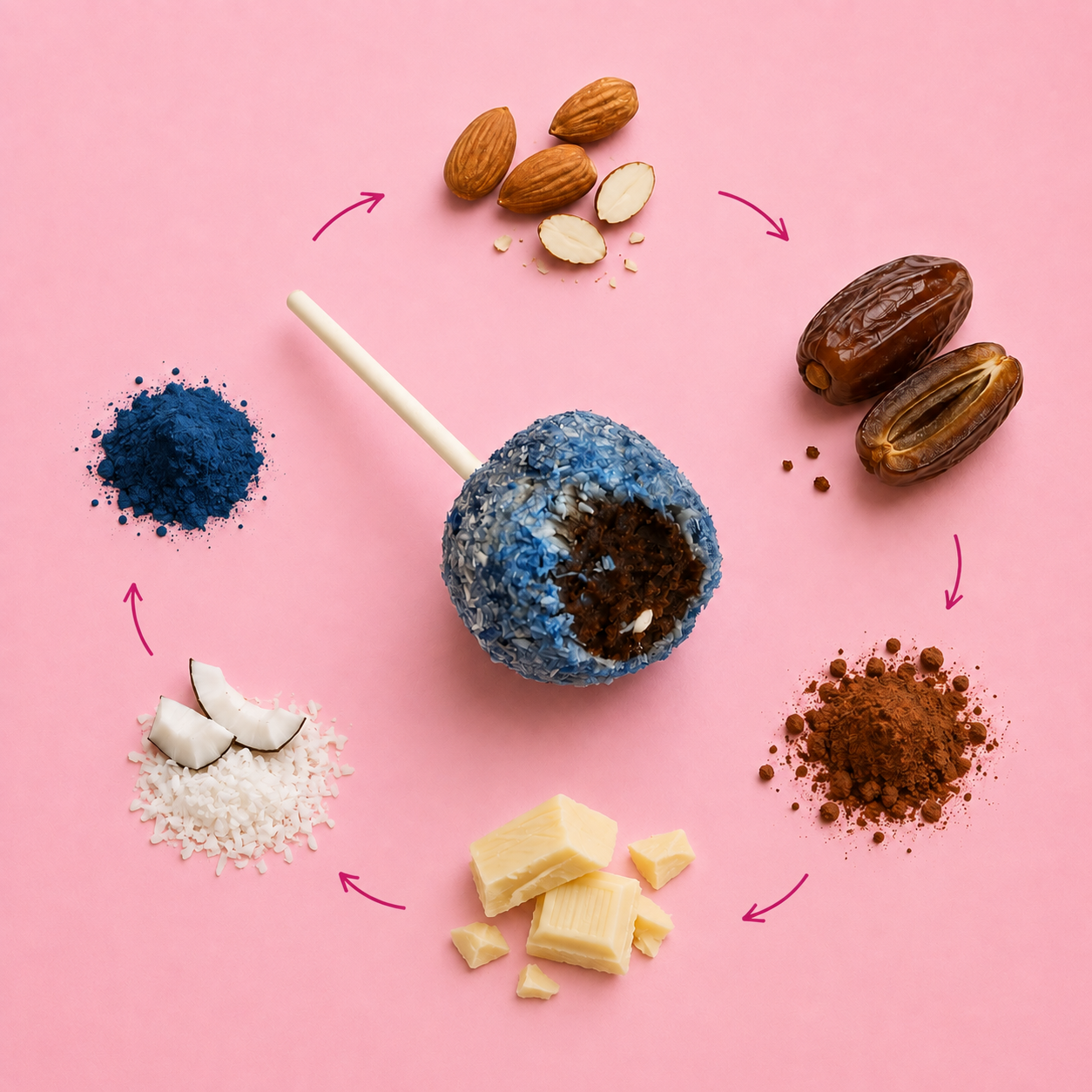 Sweet Box Čoko - Modrá spirulína 10ks raw lízátek