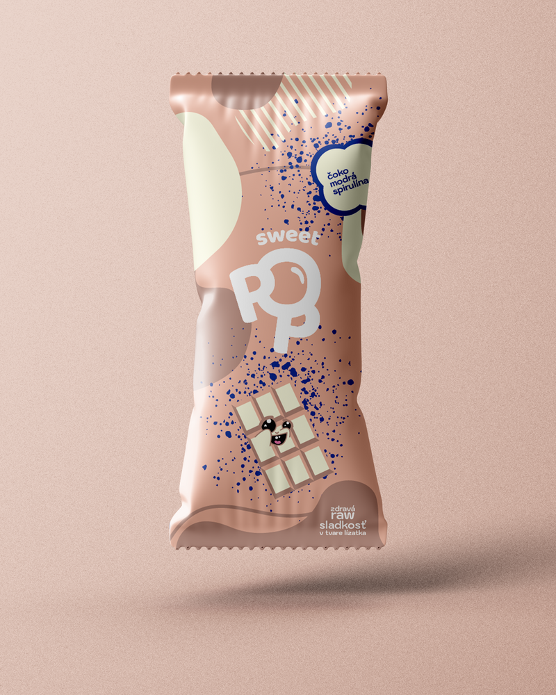 Sweet Pop Čoko - Modrá spirulína. Modré lízatko, ktoré prekvapí nielen farbou.