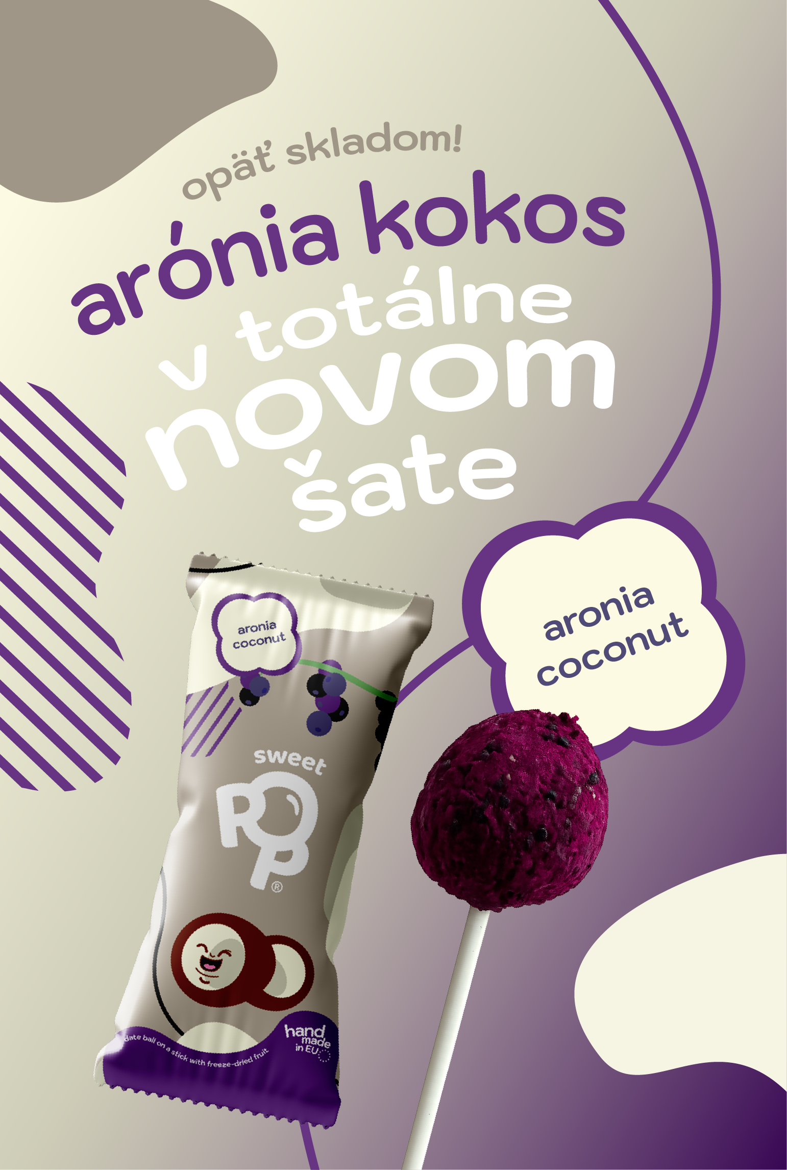 Sweet Pop Arónia - Kokos raw lízatko 30g