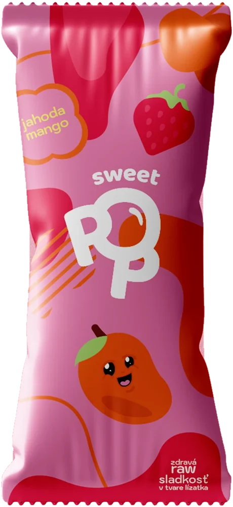 Sweet Pop jahoda & mango – balenie lízatka